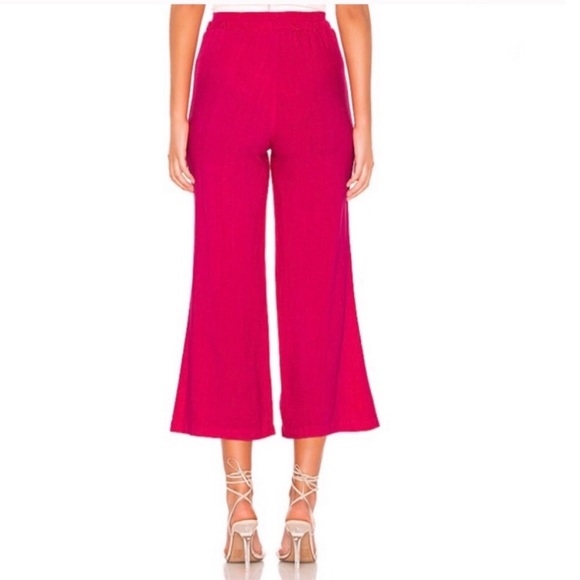 Privacy Please NWT Pant Rosa Wide-Leg Cropped Bright Pink Medium - Picture 4 of 13